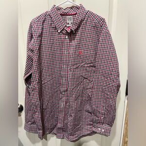 Cinch Men’s Long Sleeve Button Down Shirt Plaid Red
Size large